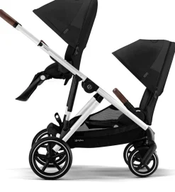 Cybex Gazelle S 2 Double Stroller Bundle - Silver Frame / Ocean Blue