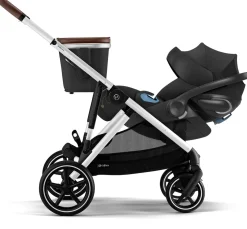 Cybex Gazelle S 2 Double Stroller Bundle - Silver Frame / Ocean Blue