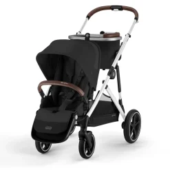 Cybex Gazelle S Single-to-Double Stroller - Silver Frame / Moon Black