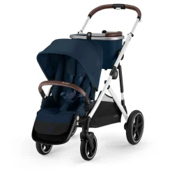 Cybex Gazelle S Single-to-Double Stroller - Silver Frame / Ocean Blue