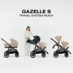 Cybex Gazelle S Single-to-Double Stroller - Silver Frame / Ocean Blue