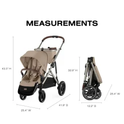 Cybex Gazelle S Single-to-Double Stroller - Taupe Frame / Almond Beige