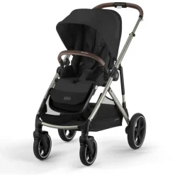 Cybex Gazelle S Single-to-Double Stroller - Taupe Frame / Moon Black