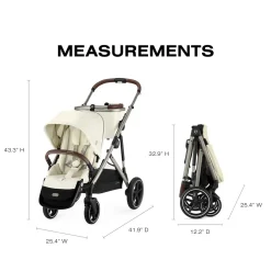 Cybex Gazelle S Single-to-Double Stroller - Taupe Frame / Seashell Beige