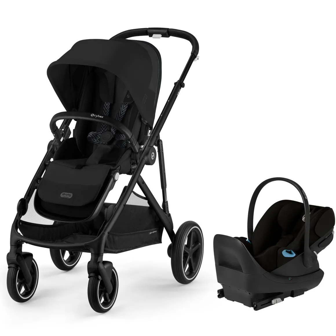 Cybex Gazelle S Stroller + Cloud G Pro Travel System Bundle - Black Frame / Moon Black