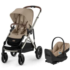 Cybex Gazelle S Stroller + Cloud G Pro Travel System Bundle - Taupe Frame / Almond Beige