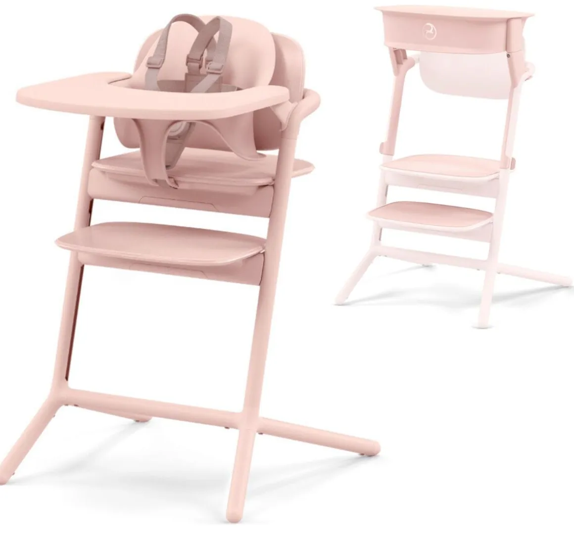 Cybex LEMO High Chair Set + Training Tower Bundle - Pearl Pink