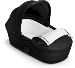 Cybex Melio Carbon 3 Compact Stroller + Melio Cot 3 Bundle - Moon Black