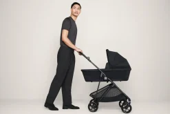 Cybex Melio Carbon 3 Compact Stroller + Melio Cot 3 Bundle - Moon Black