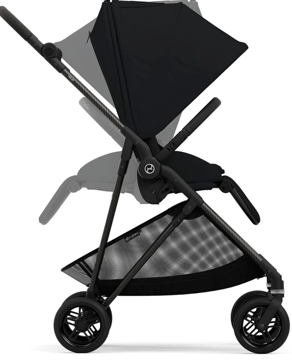 Cybex Melio Carbon 3 Compact Stroller - Moon Black