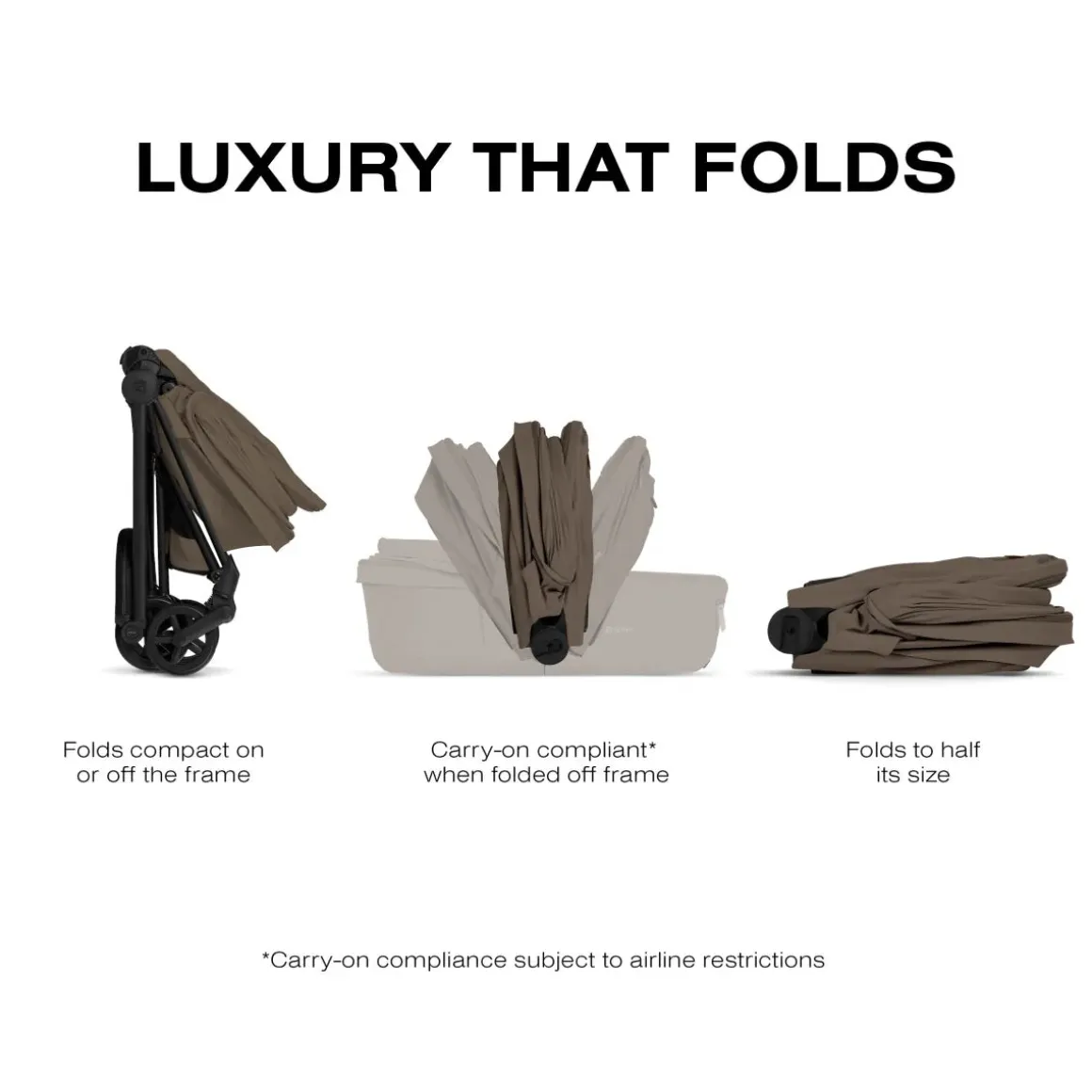 Cybex Mios / Coya Fold Lux Carry Cot (2026) - Coconut Brown