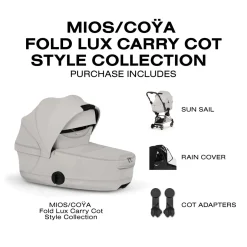 Cybex Mios / Coya Fold Lux Carry Cot (2026) - Style Collection - City Grey