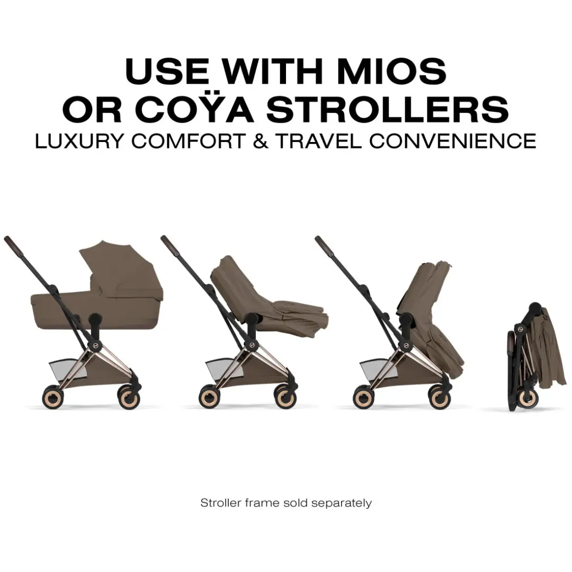 Cybex Mios / Coya Fold Lux Carry Cot (2026) - Style Collection - Coconut Brown