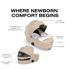 Cybex Mios / Coya Fold Lux Carry Cot (2026) - Style Collection - Cozy Beige