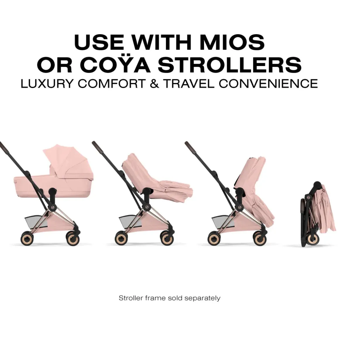 Cybex Mios / Coya Fold Lux Carry Cot (2026) - Style Collection - Peach Pink
