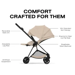 Cybex Mios Stroller (2026) - Matte Black Frame / Cozy Beige Lux Seat