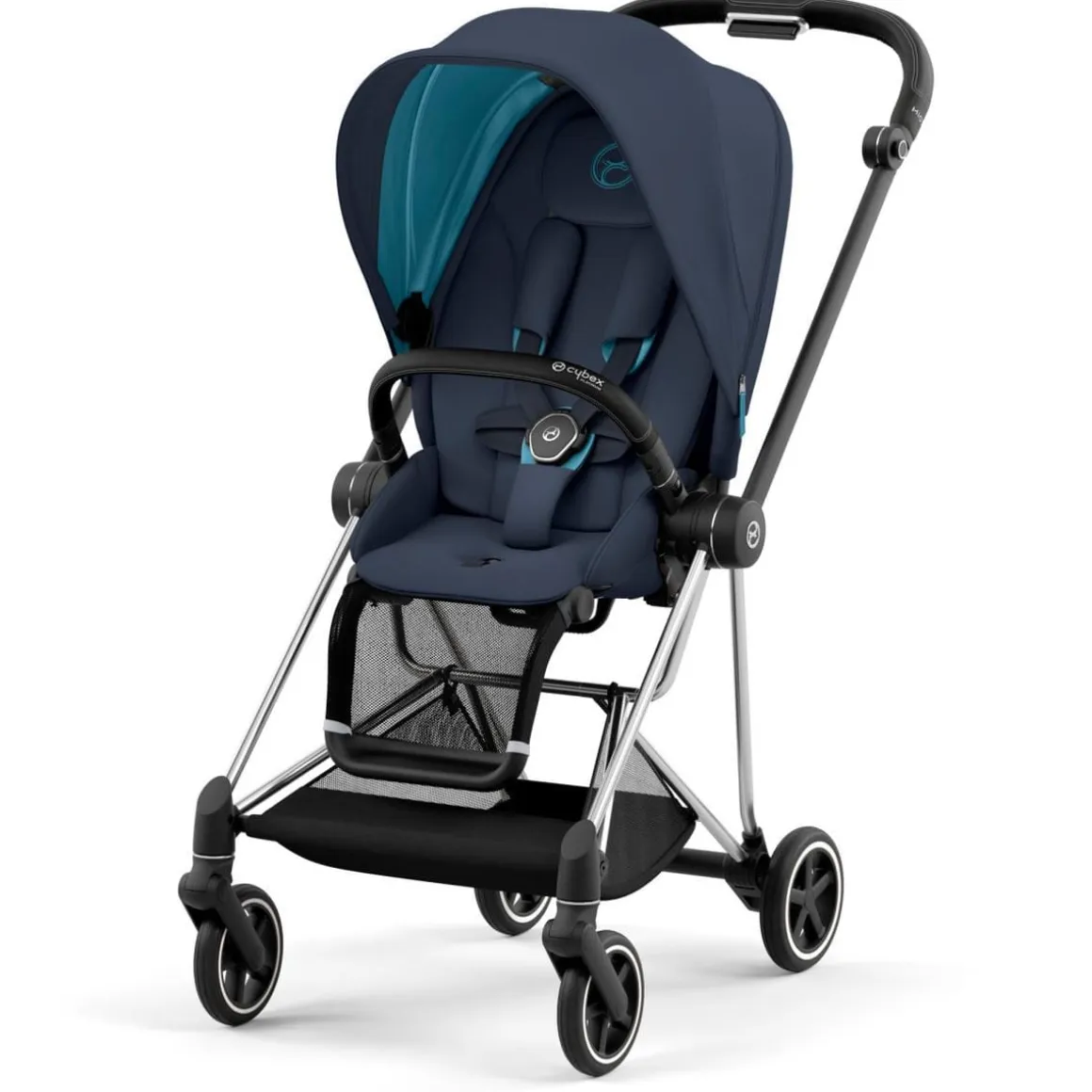 Cybex MIOS 3 Stroller (One Box) - Chrome / Black / Nautical Blue