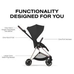 Cybex Mios Stroller (2026) - Rose Gold Frame / Sepia Black Lux Seat