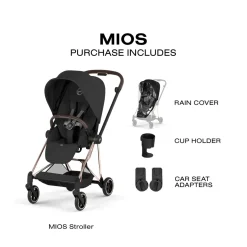 Cybex Mios Stroller (2026) - Rose Gold Frame / Sepia Black Lux Seat