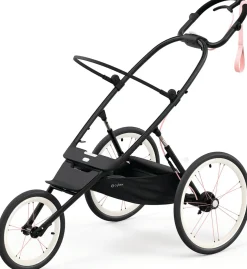 Cybex OPEN BOX AVI Fixed Front Wheel Jogging Stroller Frame - Black with Pink Details
