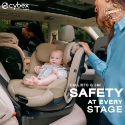 Cybex OPEN BOX Callisto G 360 Rotating All-in-One Convertible Car Seat - Almond Beige