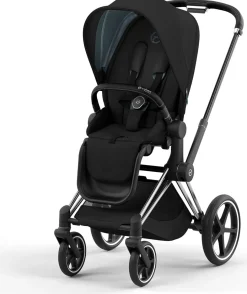 Cybex OPEN BOX Priam 4 Stroller (One Box) - Chrome / Black / Deep Black