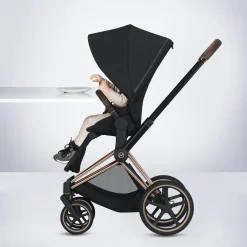 Cybex Priam 3 Complete Stroller - Chrome/Black/Indigo Blue