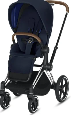 Cybex Priam 3 Complete Stroller - Chrome/Brown/Indigo Blue