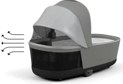 Cybex Priam 4 / ePriam 2 Lux Carry Cot - Conscious Pearl Grey