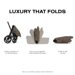 Cybex Priam Fold Lux Carry Cot (2026) - Coconut Brown