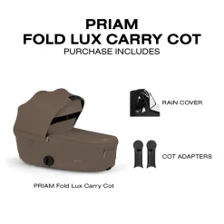 Cybex Priam Fold Lux Carry Cot (2026) - Coconut Brown