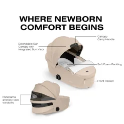 Cybex Priam Fold Lux Carry Cot (2026) - Cozy Beige