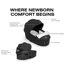 Cybex Priam Fold Lux Carry Cot (2026) - Sepia Black