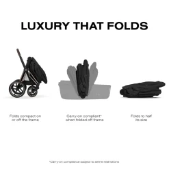 Cybex Priam Fold Lux Carry Cot (2026) - Sepia Black