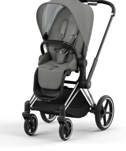 Cybex Priam 4 Stroller (One Box) - Chrome / Black / Soho Grey