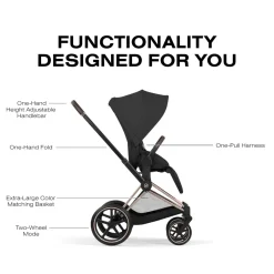 Cybex Priam Stroller (2026) - Rose Gold Frame / Sepia Black Lux Seat