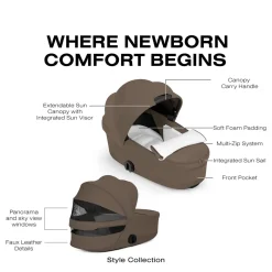 Cybex Priam Style Fold Cot (2026) - Coconut Brown