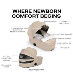 Cybex Priam Style Fold Cot (2026) - Cozy Beige