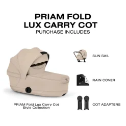 Cybex Priam Style Fold Cot (2026) - Cozy Beige