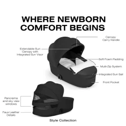 Cybex Priam Style Fold Cot (2026) - Sepia Black