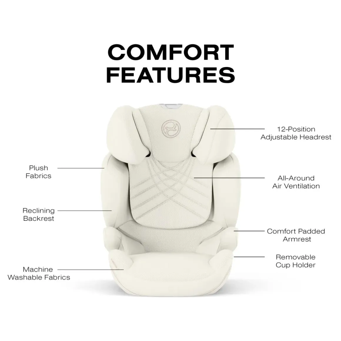 Cybex Solution T High-Back Booster Car Seat - Off-White