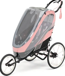 Cybex Zeno Multisport Trailer Bundle - Black/Pink Frame + All Black Seat Pack