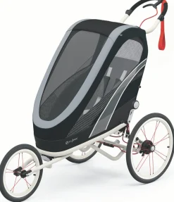Cybex Zeno Multisport Trailer Bundle - Cream/Orange Frame + All Black Seat Pack