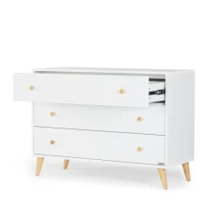 dadada Austin 3-Drawer Dresser - White / Natural