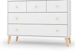 dadada Austin 5-Drawer Dresser - White / Natural