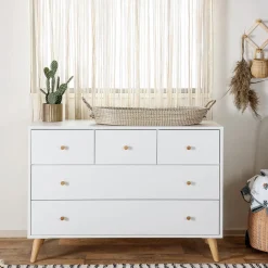 dadada Austin 5-Drawer Dresser - White / Natural
