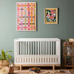 dadada Bliss 4-in-1 Convertible Crib - White / Natural