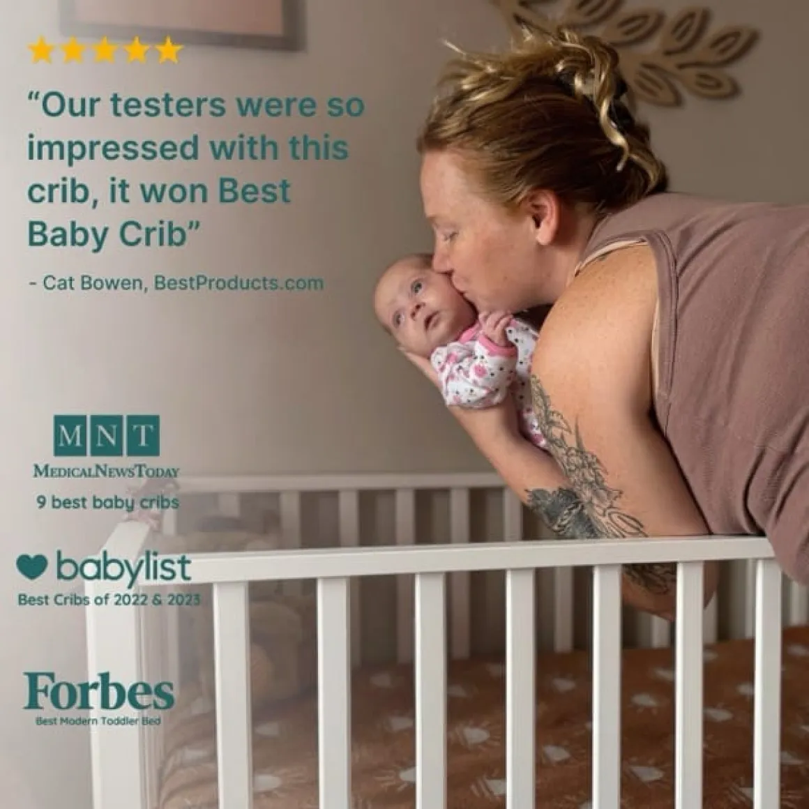 dadada Lala 3-in-1 Convertible Crib - Almond Milk