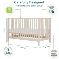 dadada Lala 3-in-1 Convertible Crib - Almond Milk