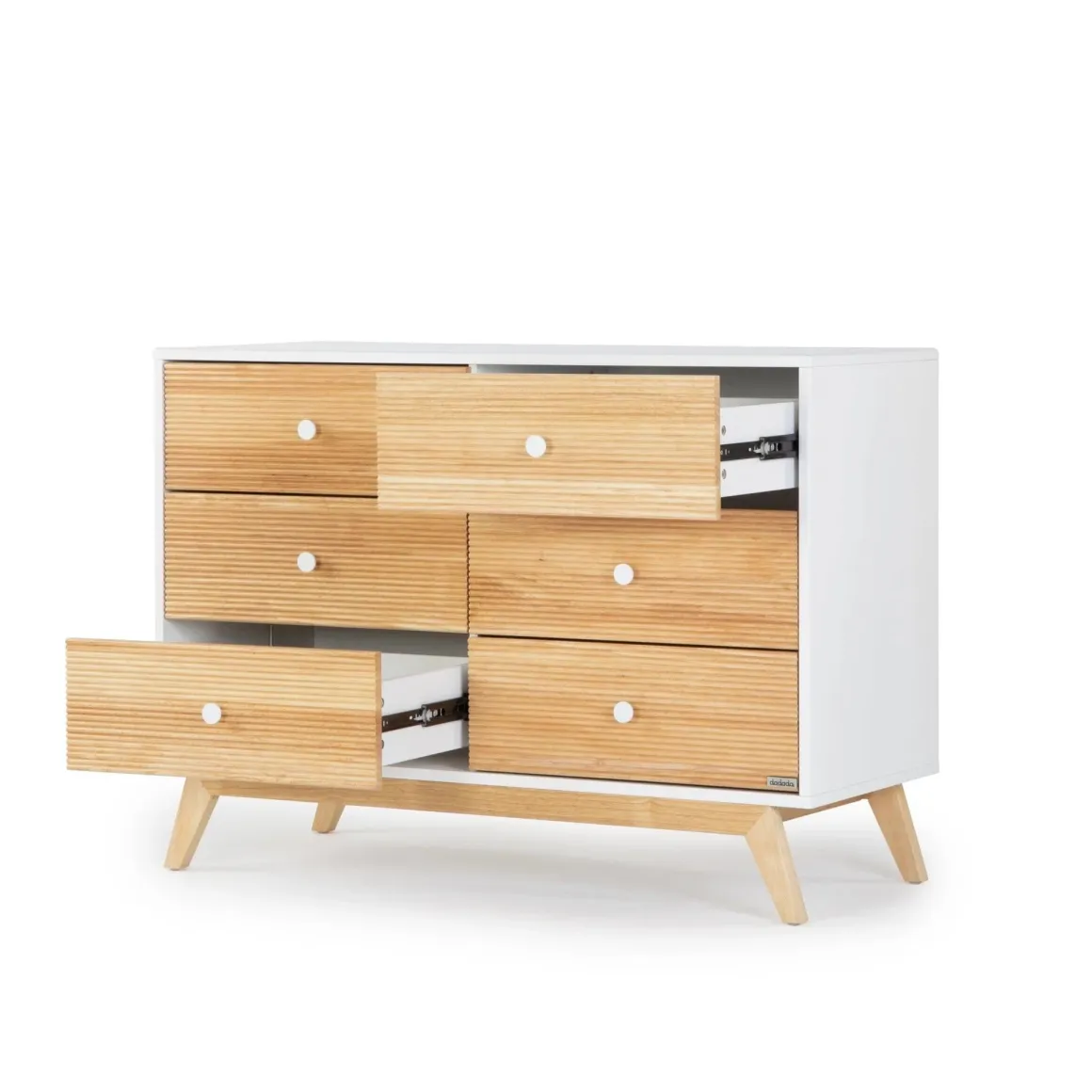 dadada Merry 6-Drawer Dresser - White / Natural